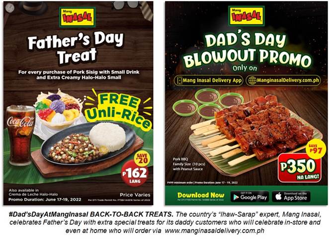Mang Inasal Gives Free Unli-Rice to Dads this Father’s Day!