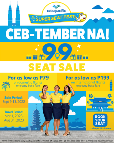 Cebu Pacific Kicks Off ‘CEB-tember’ with a Super Holiday 9.9 Seat Sale